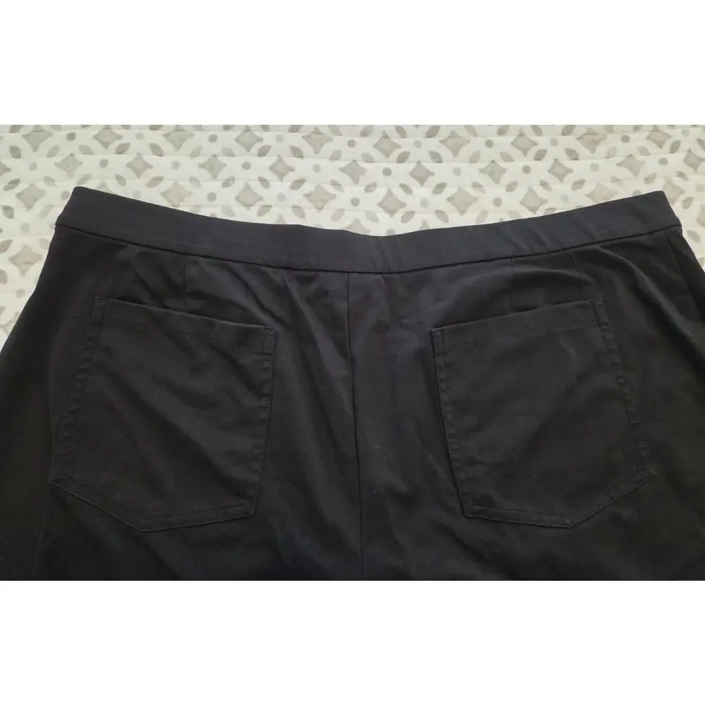 Susan Graver Size Petite XL Black Cotton Ponte Straight Leg Pant A708898 NWOT